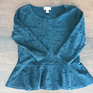 LOFT Peplum Lace Top